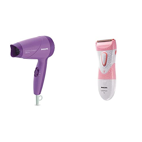 Philips HP8100/46 Hair Dryer (Purple) & Philips HP6306 Lady Shave