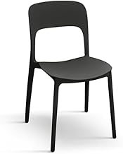 PAZZO DESIGN Sedia Luana, Set Da 4 sedie, Nero, Sedie Polipropilene,Sedia Cucina, Sedie Sala Da Pranzo, Sedia Giardino, Impilabili - id_1955
