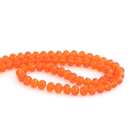 Image of 700pcs Czech Faceted Rondelle Crystal Glass Beads 8mm Bulk Sun (Orange)
