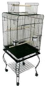 Brand New Parrot Bird Cage Cages Play W/Stand L24xW16xH53Black