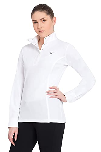 Tuffrider Women's Kirby Kwik Dry Long Sleeve Show Shirt, White/White, X-Small #TOP1