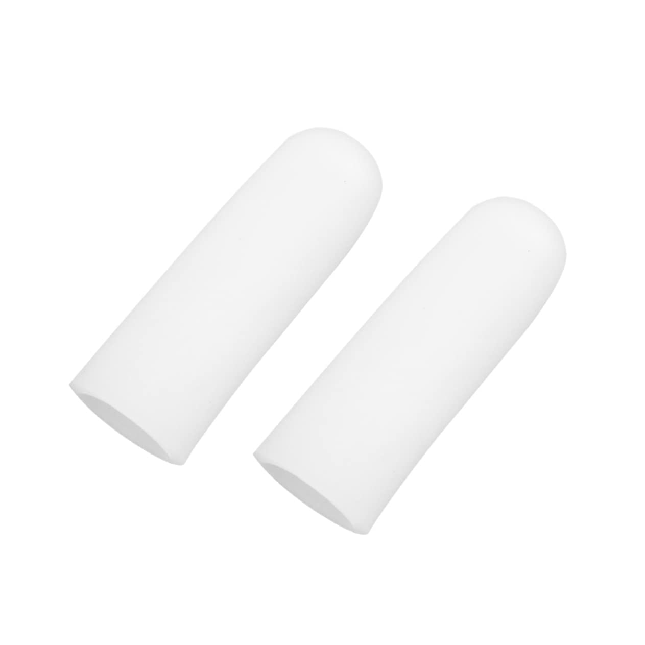 OUNONA 2Pc Long Type Gel Finger Protector Sleeves for Cracked Skin Blisters and Calluses Durable Grade Gel Lightweight Design White Color for Men
