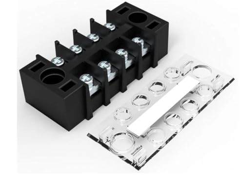 11 Pcs of 4-Position Dual-Row Barrier Terminal Blocks with Covers — 25A–35A, 600V, 12 mm Pitch