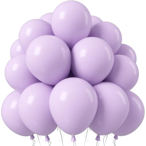 Image of Jobkoo Light Purple Balloons 12 Inch, Pastel Lavender Purple Party Balloon