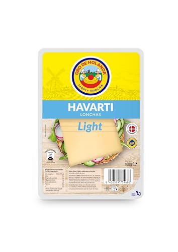 ORO DE HOLANDA - Queso Havarti Light en Lonchas 100% Natural Leche de Vaca 180 gr