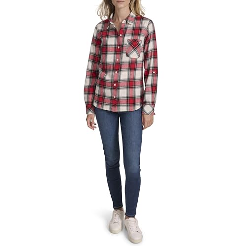 Image of Nautica Women's Button Front Long Sleeve Roll Tab Shirt