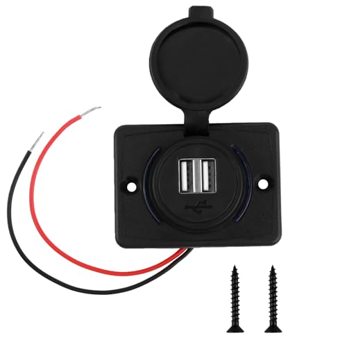 Prise USB 12V Chargeur de Voiture 3.1A avec LED | Port USB Encastrable 12V/24V avec Protection Intelligente | Prise Étanche pour Voiture, Bateau, Camping-Car...