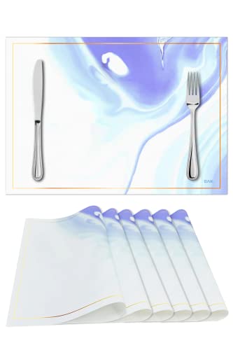 GAK. Waterproof Paper Placemats | Disposable Dining Table Mats Set of 6 | Elegant Placemats Table...