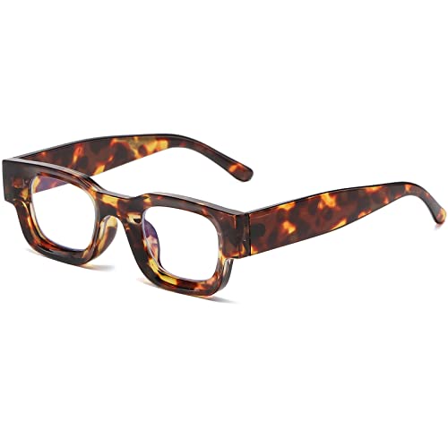 Image of AIEYEZO Modern Thick Rectangle Sunglasses for Women Men 90s Retro Chunky Square Polarized Sun Glasses UV400 Protection