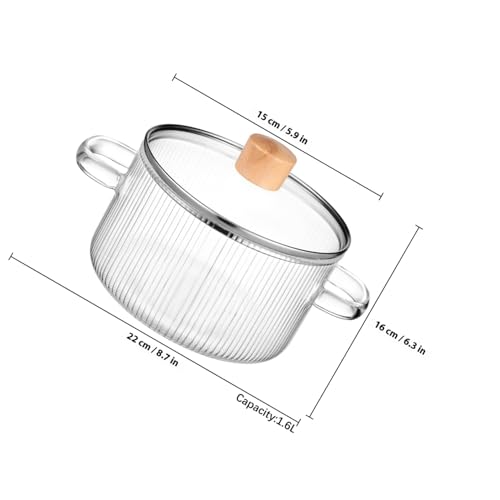 Casserole en verre marmite à mijoter multifonction de 1,6l - 3