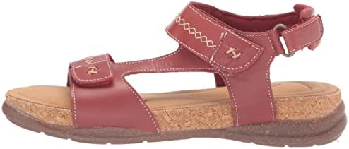 Clarks Women's Roseville Mae Flat Sandal, Red Leather, 11 | Image 7