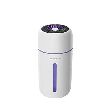 Kivors Mini Humidifier,300ml Cool Mist Desk Humidifier with Night Light,Portable Personal Humidifier for Baby Bedroom,Plants,Travel,Office,2 Mist Modes,Whisper-Quiet,8H Auto Shut-off