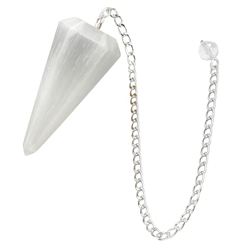 Image of Certified Selenite Pendulum Dowsing Tool - Natural Crystal Pendulum for Spiritual Guidance - Premium Dowser Pendulum for Accurate Divination and Energy Healing - Perfect for Energy Healing