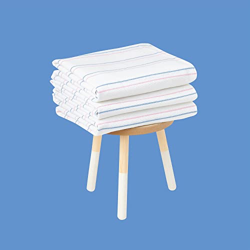 Image of Medline Candystripe Baby Receiving Blanket, 100% Cotton, 36 x36 in, 3 Count (Pack of 2)