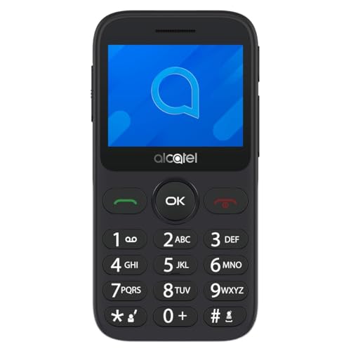 Alcatel 2020X Pantalla 2.4' Teléfono Móvil Fácil Uso, Teclas Grandes, para Personas Mayores. Base cargadora, Camara, Bluetooth, Linterna, Boton SOS, Grabadora, Plata [Versión ES/PT]