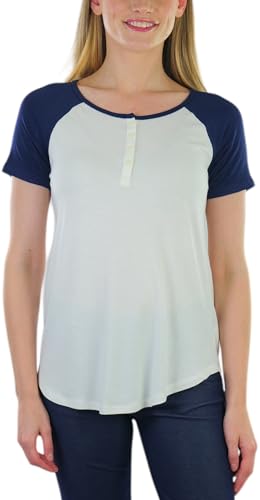 Image of ToBeInStyle Women's Classic Two Color Cotton Baseball T-Shirts