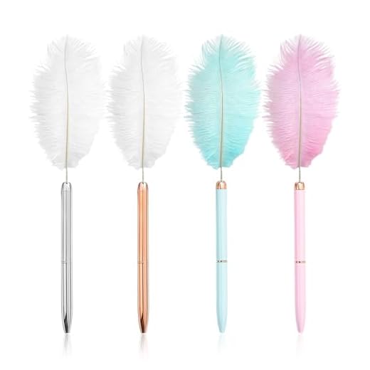 4 Piezas Pen De Bolígrafo De Plumas, Bolígrafo Creativo, Bolígrafo Retro, Bolígrafo De Papelería De Regalo, Herramientas De Escritura.