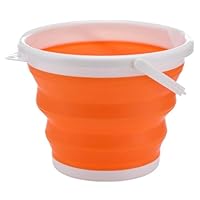 Klappbarer Eimer Klappbarer Wanne -3L tragbarer Kleiner Eimer für Camping, Strand, Autowäsche & Outdoor-Verwendung, Platzeinsparung & Leichtgewicht (Orange)