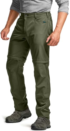 Image of CQR Men's Convertible Cargo Tactical Pants, Water Resistant Outdoor Hiking Pants, Zip Off Lightweight Stretch Work Pants