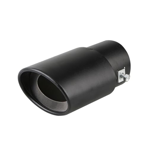 Image of Car Exhaust Tail Pipe Universal Car Exhaust Tip Round Stainless Steel Muffler Tail Trim Chrome Auto Pipe Silencer Inlet 1.5-2.75 Inch(63mm black straight)
