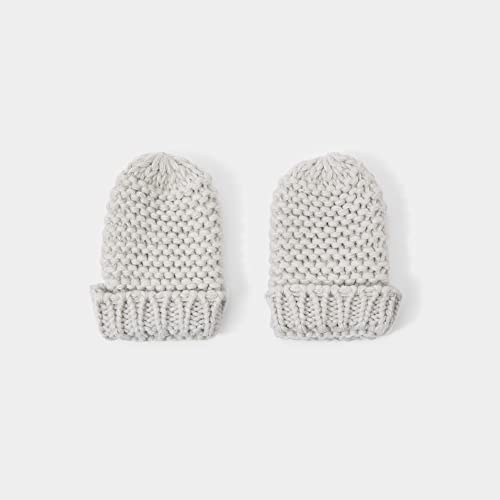 KATIE LOXTON Unisex Baby 0-6 Month Knit Pom Pom Hat and Mitten Set of 2 in Grey3