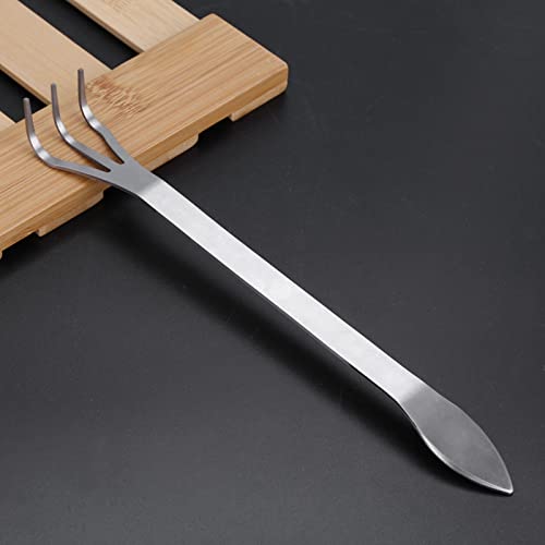 Stainless Steel Root Rake,Stainless Steel 3 Prong Root Rake Pick Loosen Soil,Ergonomic Handle for Easy Gardening,Bonsai Tree Toool, 9Inch Stainless Steel Root Rake,Stainless Steel 3 Prong Root Rake Pick Loosen Soil,Ergonomic Handle for Easy Gardening,Bonsai Tree Toool, 9Inch