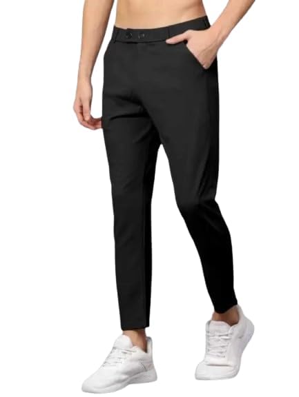 vm v-mal products VM V-MAL Men’s Slim Fit Lycra Stretchable Trousers Premium Comfort Formal Pants with Elastic Waistband, Breathable Fabric, Ankle Length Office | Casual Wear-picture-29
