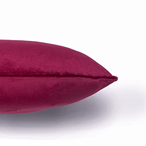 Image of Cazimo Velvet Cushion Covers for Bed, Sofa and Couch - 16 * 16 inches | Ideal for Living Room | Set of 2, Red