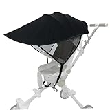 Kinderwagen-Sonnenschutz, 76, 2 x 71, 1 cm, UV-Schutz, Kinderwagen-Überdachung mit seitlichem Netz zum Spazierengehen, Regenschirm im Freien