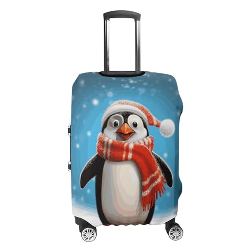 Christmas Funny Penguin Printed Luggage Cover Protector, Fits 18-32 Inch Luggage4