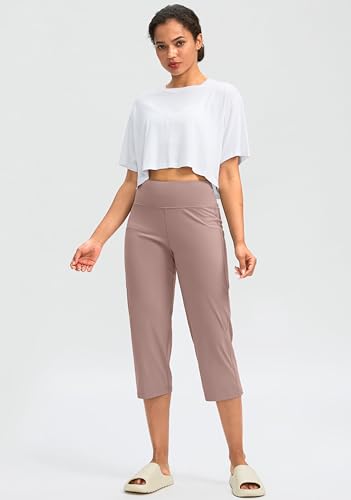 Image of G Gradual Capri Pants for Women High Waist Workout Yoga Pants with Pockets Tummy Control Leggings Crop Straight