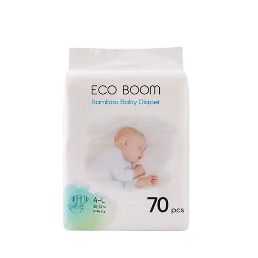 ECO BOOM Diapers, Baby Bamboo Viscose Diapers, Eco-Friendly Natural Soft Disposable Nappies for Infant, Size 4 Suitable for 20 to 31lb (Large - 70 Count)