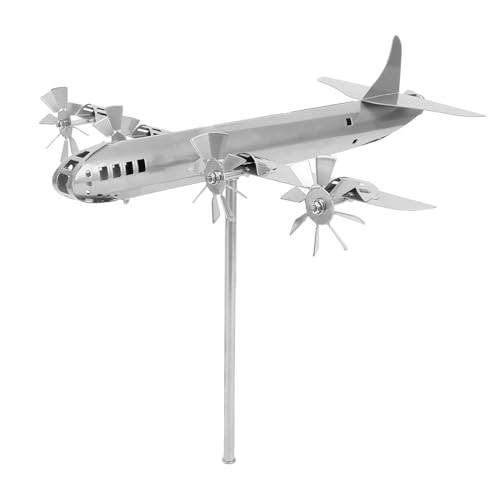 Metal Airplane Wind Spinner, Elegant Spin Design Airplane Weather Vane Sturdy Metal Construction Versatile Installation Outdoor Decor Iron Aircraft Windmill for Garden Yard Patio