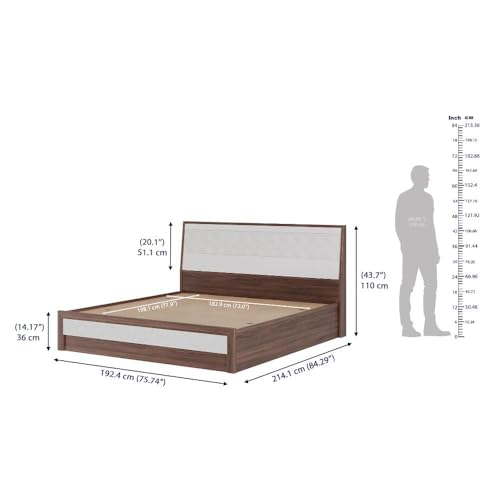 Image of Wakefit Bed | 3 Yr Warranty | King Size Bed, Comes with Storage Box, Noise-Free, Density: 680-750 kg /m, Termite & Borer Resistant, Fits Mattresses Up to 8 inches (Gibeon 78 x 72 - Columbian Walnut)