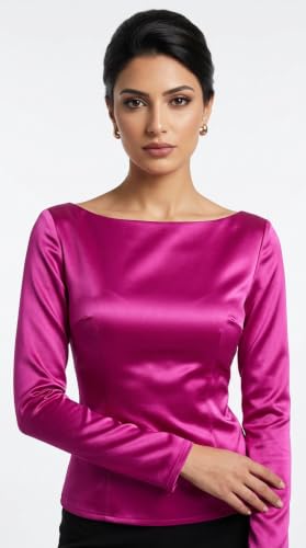 Image of Silk Satin Fabric for Tops, Frocks, Gowns, Blouses, Patiyala, Palazzo