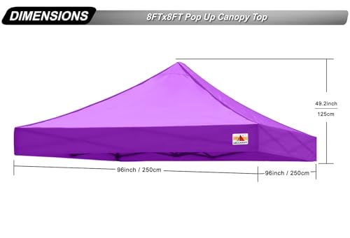 Image of ABCCANOPY Replacement Canopy Top for Pop Up Canopy Tent 8x8 Purple