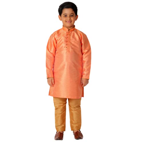 Image of Pro-Ethic Style Developer Kurta Pajama For Kids Boys | Silk | Traditional Dress (S-202)