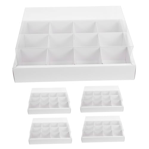 NAMOARLY 5Pcs Transparent Cupcake Boxes with Design Break Resistant Small Cake Containers for Desserts for Weddings and Birthday Parties Cupcake Holders