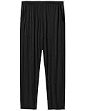 MoFiz Men's Pajama Pants Sleep Lounge Bottom Pant Soft Lightweight Travel PJ'S Comfortable Sleepwear Pants (Black,X-Large)