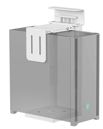 monTEK Heavy-Duty PC-Halterung unter Schreibtisch Ohne Bohren montierbar Verstellbare PC-Halterung mit Schutzpolstern Trägt bis zu 30KG 16 1-25 6 Höhe ideal für Büro Zuhause Klassenraum Weiß