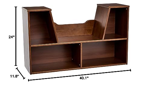 Amazon Basics Kids 4-Cube Bookcase With Reading Nook And 6 Shelves For Storage, Espresso, 11.8" D X 40.1" W X 24" H #TOP2
