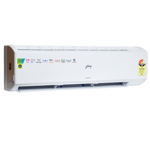 Image of Godrej 1.7 Ton 3 Star, 5-In-1 Convertible Cooling, Inverter Split AC (Copper, Turbo Cooling at 52C, 2024 Model, SIC 20ITC3-WYS, White)