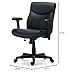 Staples Ergonomic Task Chair, Faux Leather, Ergonomic, Adjustable Height, Swivel, Black