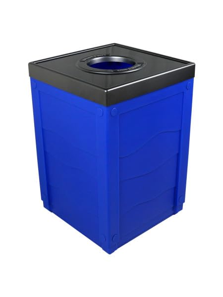 Sturdy Essentials Reform 50 Gallon Cube Recycling Bin for Bottles and Cans in Commercial Spaces - Arenas, Schools, Offices, and All Public Spaces - Cans & Bottles