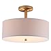 SAFAVIEH Lighting Collection Clara Gold 16-inch Diameter Semi Flush Mount Ceiling Light Fixture (LED Bulbs Included)