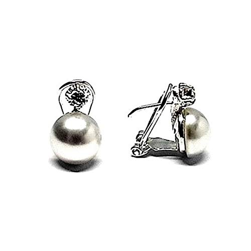 Pendientes plata Ley 925m garrita perla 10mm. [AB1184] Cover
