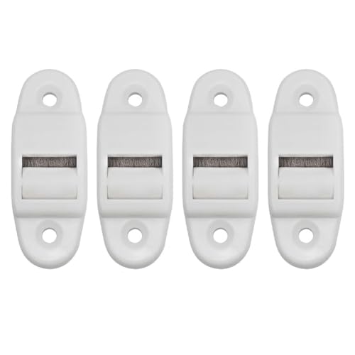 MonoSora Juego de 4 rodillos guía de cinta de persiana enrollable, guía de PVC montada en superficie para cinturones de 14 mm, tamaño compacto de 6 x 2,3 cm, color blanco