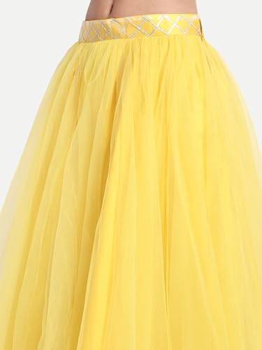 Image of TILISM Women's and Girls Solid Satin Long Skirt