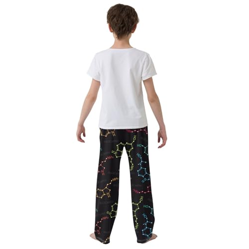 ZZXXB Chemical Formulas Print Boys Long Pants Soft Trousers Elastic Waist Kids Lounge Bottoms with Pockets S-XL3