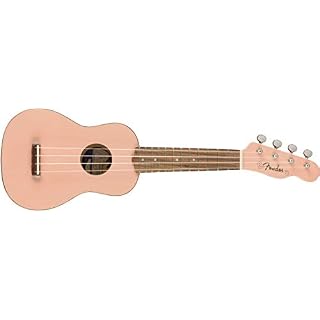 Fender Venice Ukulélé soprano touche noyer rose coquille - Les Beatles, Paul McCartney, John Lennon, RIngo Starr, George Harrison